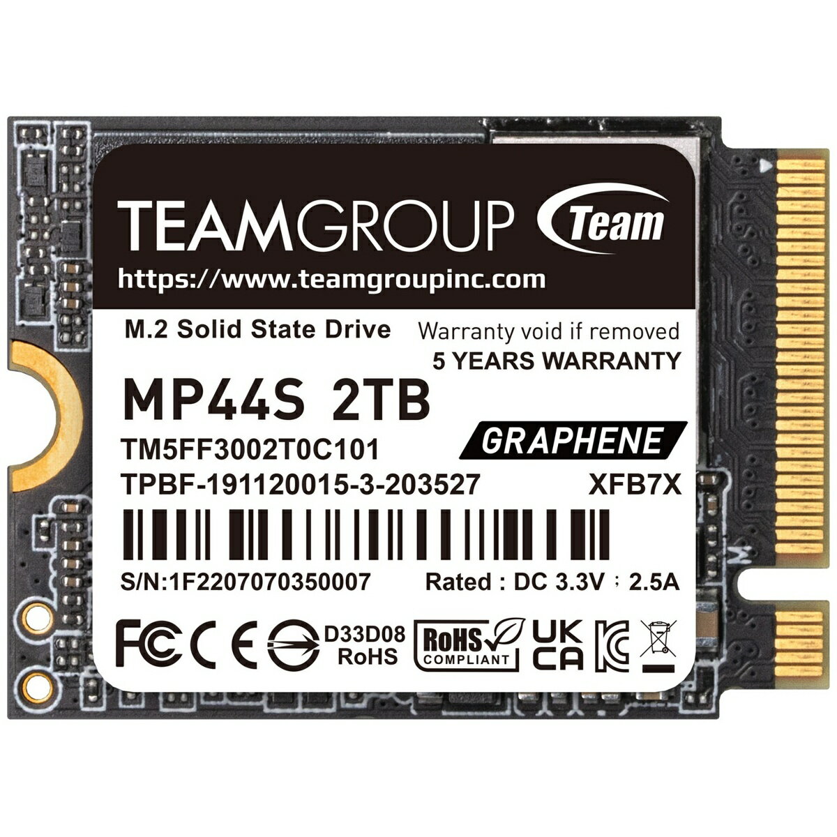 Team  MP44S M.2 2230 PCIe 4.0 SSD 2TB TM5FF3002T0C101