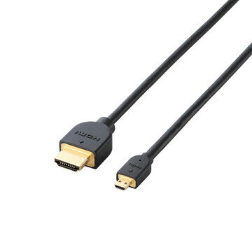 4K2K、3DフルHDに対応した、HIGH SPEED with Ethernet認証済みの“イーサネット対応HIGH SPEED HDMI-Microケーブル（カテゴリー2）”です。コネクタ形状：HDMI Type-Aオス - microHDMIオスケーブル長：2.0m