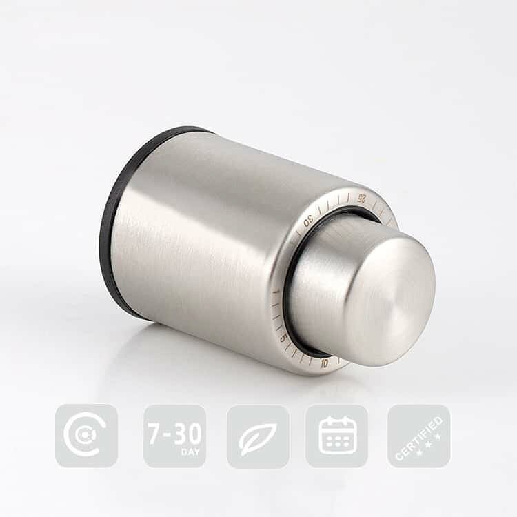 ワイン栓 【2個セット】ワインストッパー バキュームポンプ ワインセーバー 保存器具栓 真空包装ポンプ 保持 ワイン 鮮度 【2個セット】ワインストッパー 日付スケール ステンレス 鋼製 ワイン用品 酸化防止 真空保存 asucreate1983-10005770 アスクリエイト サンプル画像3
