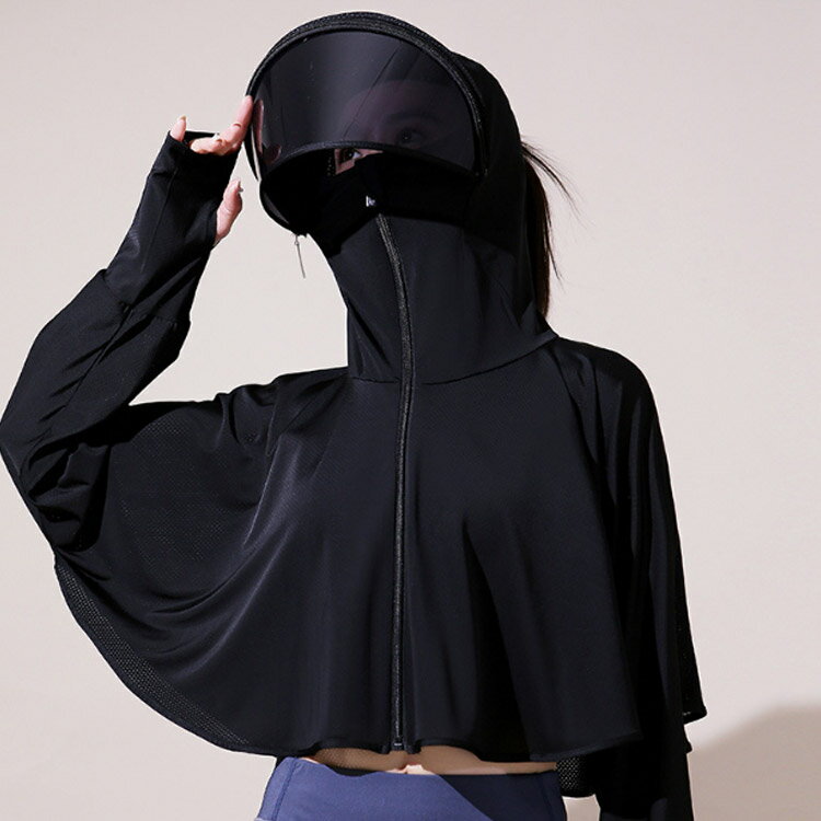 uv パーカー uvカット パーカー 指穴 レディース 日焼け止めウェア サンバイザー ポンチョ ラッシュガード 紫外線対策 大きいサイズ アウトドア 遮光 夏 薄手 冷感 ひんやり 長袖 フード ジップアップ 体型カバー 軽量 360度紫外線対策 サンバイザー