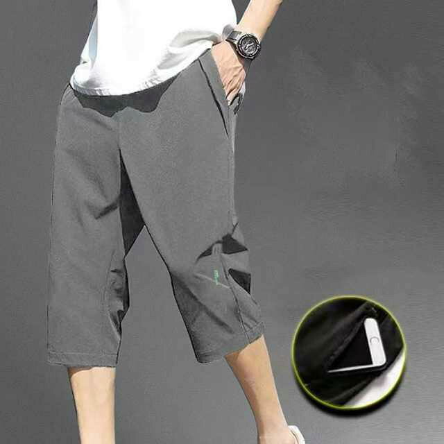 冷感パンツ ジャージ メンズ ひざ下 2枚セット 下 夏 ハーフパンツ UVケア 吸汗速乾 接触冷感 七分丈 ワークパンツ 大人 作業着 通学 冷感 夏服 ストレッチ UVカット ドライ アウトドア キャンプ 夏物 クロップドパンツ asucreate1983-10002933 アスクリエイト サンプル画像2