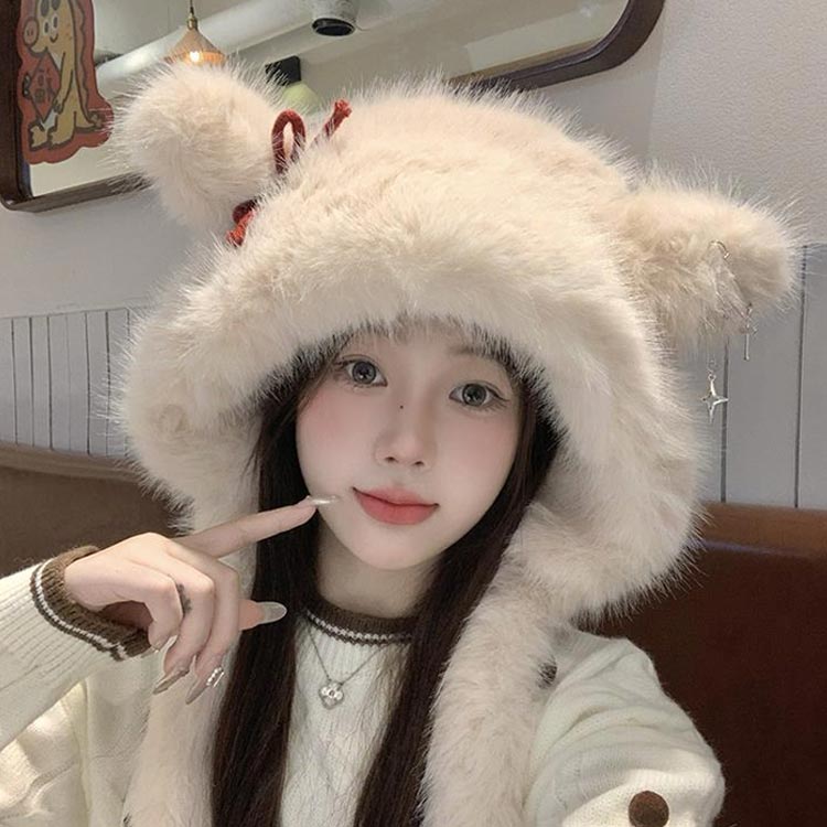 手袋 一体化マフラー ファー 帽子 ボア 冬 大人 フード付き マフラー付き マフラー レディース 厚手 子供 ファー ボアフード 防風 ボア 保温 軽量 エコファー 秋 耳付き ふわふわ 可愛い もこもこ 無地 防寒 あったか かわいい おしゃれ