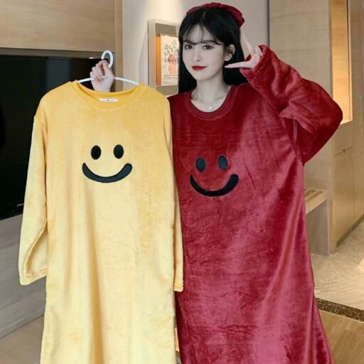 暖かい 冬 ワンピース 部屋着 ナイトウェア レディース 秋 ミモレ丈 ルームウェア 厚手 暖かい レディースパジャマ 可愛い 長袖 お洒落 パジャマ おしゃれ 秋冬 パジャマ 冬 クリスマス オシャレ パジャマ あったか ルームワンピース モコモコ 秋