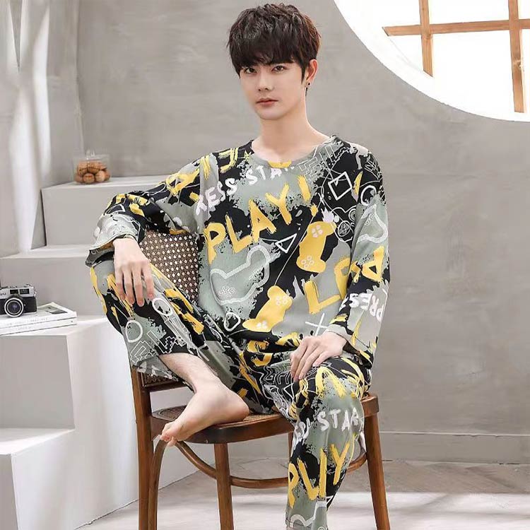 薄手 パジャマ Tシャツ お洒落 メンズ ジュニア 長袖 ルームウェア 部屋着 パジャ...