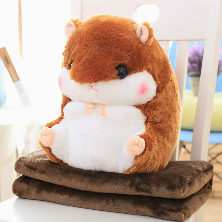 癒し ぬいぐるみ ブランケット お昼寝 付き 柔らかい こども ふわふわ クッション 防寒 おもちゃ 大きい アニマル 抱き枕 ぬいぐるみ クリスマス プレゼント あったか [2]