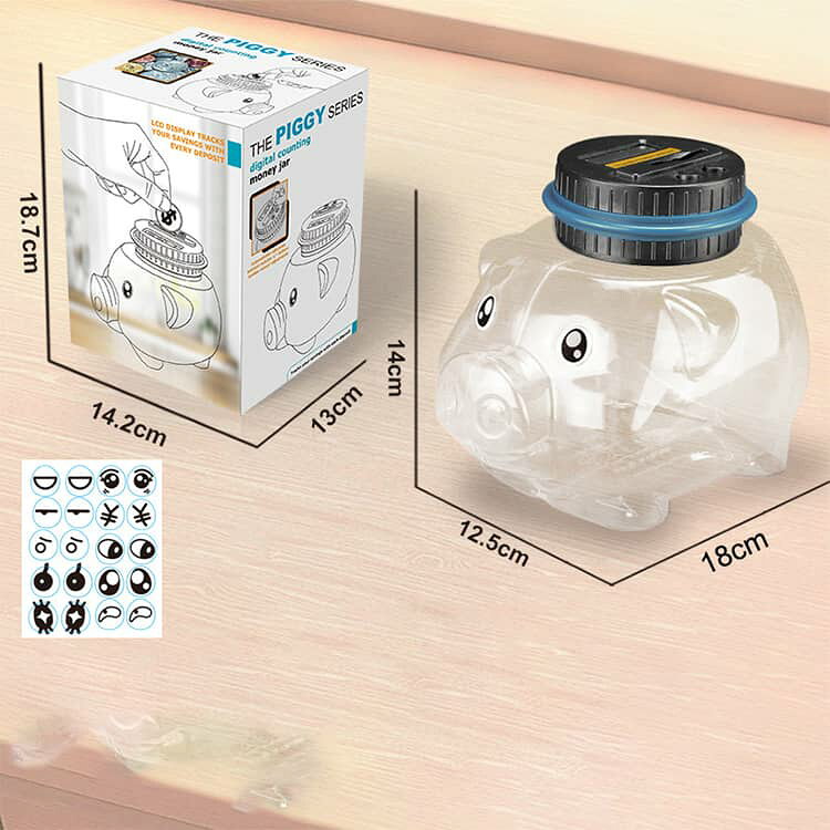液晶 おもちゃ500円玉100円 かわいい貯金箱 貯金箱 5円貯金箱 子供 50円 金箱 自動計算 貯金箱 ブタお札 おしゃれ 透明 金箱 表示残高 セキュリティ 硬貨 お金 イベント 景品 雑貨玩具 [3]
