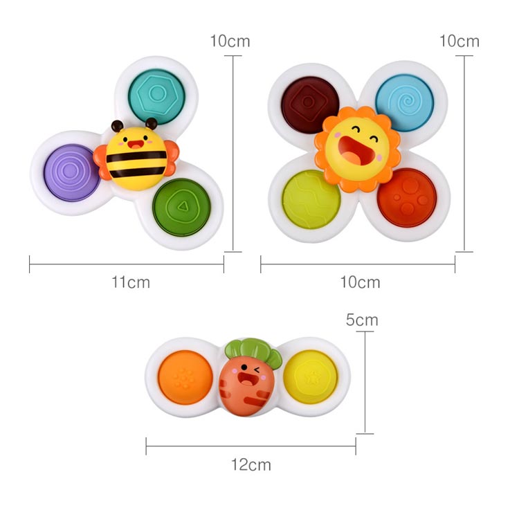くるくる回る♪子ども用ハンドスピナー 3点セット 送料無料 知育おもちゃ 指先訓練 ハンドスピナー お風呂用おもちゃ 知育玩具 教具 回転 お風呂 水遊び おもちゃ お風呂遊び 風車おもちゃ 水車おもちゃ 玩具 吸盤