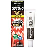 商品名ブテナロックVαクリーム18g商品説明「ブテナロックVαクリーム18g」は、優れた効きめで水虫の原因菌（白癬菌）を殺菌する、水虫・たむし治療薬です。かゆみ止め成分「クロルフェニラミンマレイン酸塩」「ジブカイン塩酸塩」「クロタミトン」に加え、l-メントールのスーッとした使用感でかゆみを抑えます。炎症をおさめる「グリチルレチン酸」配合。皮ふ貯留性が優れている為、1日1回で効きます。効能・効果みずむし、いんきんたむし、ぜにたむし用法・用量1日1回、適量を患部に塗布してください。(用法・用量に関連する注意)（1）患部やその周囲が汚れたまま使用しないでください。（2）目に入らないように注意してください。万一、目に入った場合には、すぐに水又はぬるま湯で洗い、直ちに眼科医の診療を受けてください。（3）小児に使用させる場合には、保護者の指導監督のもとに使用させてください。（4）外用にのみ使用してください。成分・分量(1g)中ブテナフィン塩酸塩・・・10mg ジブカイン塩酸塩・・・2mg クロルフェニラミンマレイン酸塩・・・5mg グリチルレチン酸・・・2mg l-メントール・・・20mg クロタミトン・・・10mg イソプロピルメチルフェノール・・・3mg 添加物として 2-エチルヘキサン酸セチル、ジエタノールアミン、自己乳化型モノステアリン酸グリセリン、ジメチルポリシロキサン、セトステアリルアルコール、パラベン、BHT、プロピレングリコール、ベヘニルアルコール、ポリオキシエチレンベヘニルエーテル、ミリスチン酸イソプロピルを含有します。使用上の注意○してはいけないこと［守らないと現在の症状が悪化したり、副作用が起こりやすくなります。］1．次の人は使用しないでください。本剤による過敏症状（発疹・発赤、かゆみ、浮腫等）を起こしたことがある人。2．次の部位には使用しないでください。（1）目や目の周囲、顔面、粘膜（例えば、口腔、鼻腔、膣等）、陰のう、外陰部等。（2）湿疹。（3）湿潤、ただれ、亀裂や外傷のひどい患部。○相談すること1．次の人は使用前に医師又は薬剤師にご相談ください。（1）医師の治療を受けている人。（2）妊婦又は妊娠していると思われる人。（3）乳幼児。（4）本人又は家族がアレルギー体質の人。（5）薬によりアレルギー症状を起こしたことがある人。（6）患部が広範囲の人。（7）患部が化膿している人。（8）「湿疹」か「みずむし、いんきんたむし、ぜにたむし」かがはっきりしない人。（陰のうにかゆみ・ただれ等の症状がある場合は、湿疹等他の原因による場合が多い。）2．次の場合は、直ちに使用を中止し、この説明書を持って医師又は薬剤師にご相談ください。（1）使用後、次の症状があらわれた場合。［関係部位：症状］皮ふ：発疹・発赤、かゆみ、かぶれ、はれ、刺激感、落屑、ただれ、水疱、亀裂（2）2週間位使用しても症状がよくならない場合、又、本剤の使用により症状が悪化した場合。保管及び取扱い上の注意(1)直射日光の当たらない涼しい所にキャップを閉めて保管してください。(2)小児の手の届かない所に保管してください。(3)他の容器に入れ替えないでください(誤用の原因になったり、品質が変わることがあります)。(4)使用期限を過ぎた商品は使用しないでください。なお、使用期限内であっても開封後は品質保持の点からなるべく早く使用してください。発売元久光製薬株式会社内容量18g区分【指定第2類医薬品】広告文責有限会社オリオンドラッグ薬局*お客様窓口*[楽天*オリオンドラッグ薬局*］電話:0744-26-6771/fax:0744-27-7068mail:asuka-ph@shop.rakuten.co.jp（時間/9時〜17時土・日祝除く)文責：管理薬剤師:島岡俊雄使用期限：出荷時120日以上セルフメディケーション税制対象商品■商品の送付先について■ 転送業者・代行業者・倉庫・ホテル・旅館　等への発送はしておりません。 万が一、ご注文いただいた場合はキャンセルさせていただきますのでご了承ください。 ■医薬品のご購入について■ 1度にお買い上げいただける個数に制限があります。 ■商品について■ ※パッケージデザイン等は予告なく変更される場合がございます。 ※商品廃番・メーカー欠品など諸事情によりお届けできない場合がございます。 ■配送について■ 1配送先につき1個口の商品を梱包した状態で厚さが3cm未満の場合はゆうメール発送となります。 1配送先につき1個口の商品を梱包した状態で厚さが3cm以上の場合はレターパックプラス 佐川急便またはヤマト運輸での発送となります。 その場合送料390円がかかります。 ご注文時にゆうメールを選択されていても厚さが3cm以上の場合は「宅配便」発送となります のでご了承ください。 ご不明な点がございましたらご注文の前にお問い合わせください。