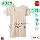 \スーパーセール10%オフ!/ 【2枚セット】【日本製】【全開】【S M LLL】グンゼ 婦人肌着 快適工房 良質 綿100% 三分袖 前あき ボタン付 シャツ 3分袖 やわらか 年中 肌触り 着心地よい 入院 施設 入所 介護 プレゼント お礼 母の日