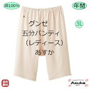 \スーパーセール10%オフ!/ 【2枚セット】【五分パンテイ】日本製【3L】グンゼ 婦人肌着 快適工房 良質 綿100% 5分パンテイ 白 ベージュやわらか素材 年中着れる 肌触り 着心地よい 入院 施設 入所 プレゼントギフト まとめ買い 母の日