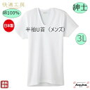 \母の日セール!ポイント2倍!/【2枚セット】【グンゼ】【半袖U首】【3L】グンゼ 肌着 快適工房 良質 綿100%s 紳士 半袖 U首 白 日本製 肌触りの良...