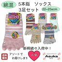 \母の日セール!10%オフ!/【 3足セット】【 ストライプ 無地セット】 5本指ソックス 綿混 1000円ポッキリ ポイント消化 ストライプ 無地 アソート ...