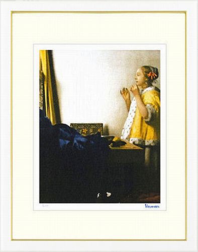 【版画・絵画】フェルメール『真珠の首飾りの女』ジクレー■限定200部・新品★