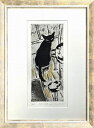 【版画・絵画】山岡康子『cafe chat noir』銅版画(エッチング)■限定150部・新品★