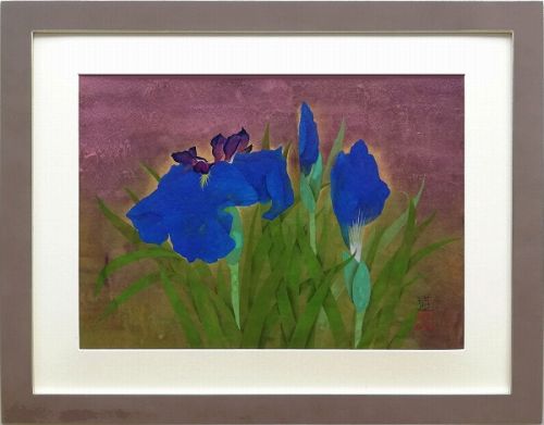 【日本画・絵画】大野道『菖蒲（F6号）』日本画■新品★