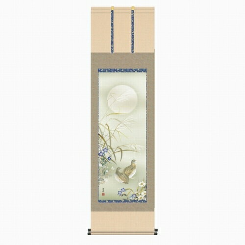 商品の詳細 作家名 近藤玄洋 作品名 秋草に鶉（尺五立） 技法 版画+手彩色 外径サイズ 190×55 cm 作品サイズ − 補足説明 表装済　尺五立 状態 新品 付属品 高級桐箱 エディション 【作品解説・掛軸】秋を代表する草花と夫婦の鶉（うずら）がほほえましく描かれております。秋の清々しさを表現した心和む作品ですので、秋の床の間に最適な掛軸です。【作者略歴】近藤玄洋幸洋会所属【掛け軸寸法・体裁】■寸法　　縦190cm×横55cm　（尺五立）■表装　表装済・風帯付■本紙　絹本■軸先　陶器■箱　　高級桐箱収納 ※ 本商品は、店舗等でも販売している為、　　ご注文のタイミングによっては完売となる場合が御座います　　ので、その場合は、ご容赦下さい。 ■近藤玄洋の一覧 ※商品画像は、出来る限り商品の色合いに近付けて再現する様、心掛けておりますが、ご使用のモニタによっては実際の色合いと異なって見える場合が御座います。予め、ご了承下さい。 掛軸：掛け軸：_花鳥_鳥_鶉_季節秋