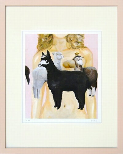 【版画・絵画】小島洋一『アルパカNAKID』リトグラフ■限定100部・新品★