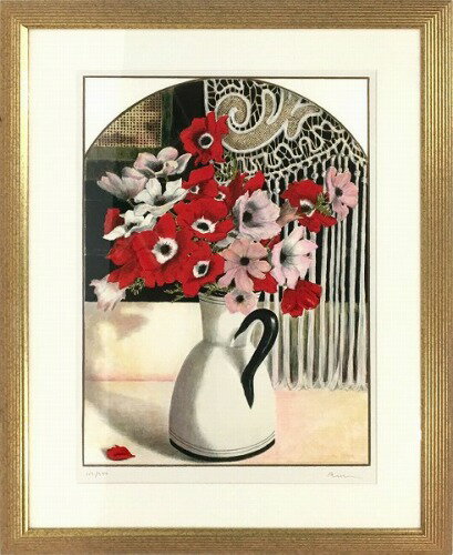 【版画・絵画】アヴィ・フィーラー『白い花瓶』リトグラフ■★