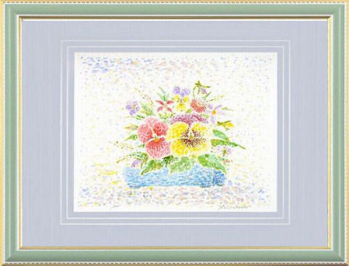 【版画・絵画】後藤精弥『パンジー』リトグラフ■限定100部・新品★