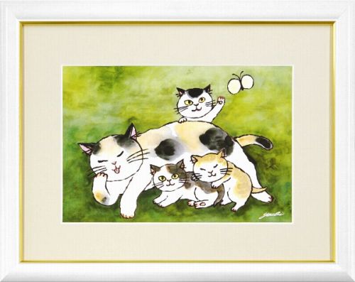 樂天商城 - 【絵画】洋美『幸せのねこ・ほのぼのねこ』複製画■新品★