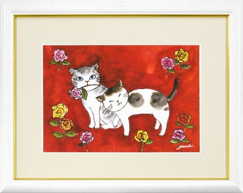 樂天商城 - 【絵画】洋美『幸せのねこ・想いねこ』複製画■新品★