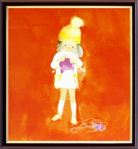 商品の詳細 作家名 いわさきちひろ 作品名 毛糸を編む少女 技法 オフセットによる複製 外径サイズ 30×27 cm 作品サイズ 26×23 cm 補足説明 状態 新品 付属品 額付 エディション ◆ いわさき ちひろ（Chihiro Iw...