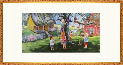 樂天商城 - 【絵画】G・ラプラント『木登り』複製画■新品★