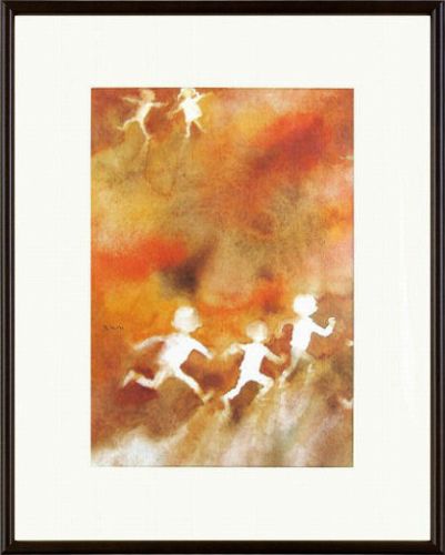 樂天商城 - 【絵画】いわさきちひろ『走る子供たち』複製画■新品★