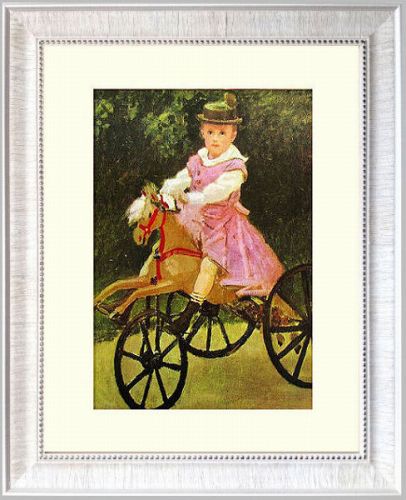 樂天商城 - 【絵画】クロード・モネ『木馬の上のジーン・モネ』複製画■新品★
