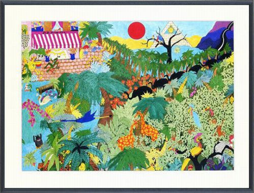 商品の詳細 作家名 Debbie Richter 作品名 Meet Me at the Oasis 技法 オフセットによる複製 外径サイズ 62×47 cm 作品サイズ 52×36 cm 補足説明 状態 新品 付属品 額付 エディション ユニークで楽しげな動物達が色鮮やかな色彩で描かれた大変印象的な作品です。様々な動物が隅々まで描かれていて、いつまで見ていても飽きる事が無さそうです。 ※ 本商品は、店舗等でも販売している為、　　ご注文のタイミングによっては完売となる場合が御座います　　ので、その場合は、ご容赦下さい。 ■Debbie Richterの一覧 ※商品画像は、出来る限り商品の色合いに近付けて再現する様、心掛けておりますが、ご使用のモニタによっては実際の色合いと異なって見える場合が御座います。予め、ご了承下さい。 風景画_動物画_ジャングル_森_キリン_太陽_イラスト_川_南国