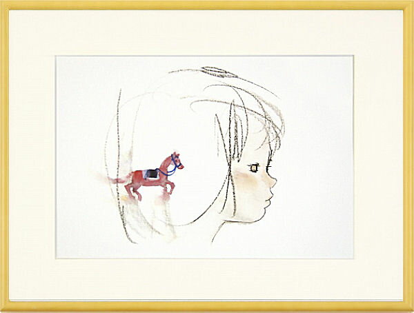 樂天商城 - 【絵画】いわさきちひろ『紫色の馬と少女』複製画■新品★