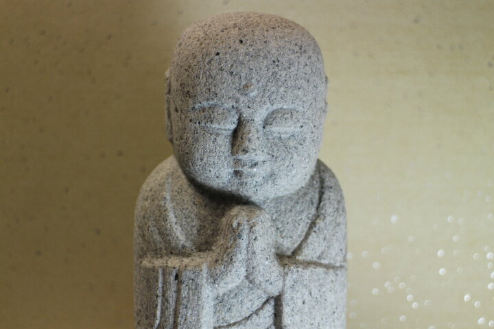 】 お地蔵さん　おじぞうさん 合掌地蔵　石のお地蔵さん　御影石　一力地蔵　 開運 厄災消除 願いは叶う20CM