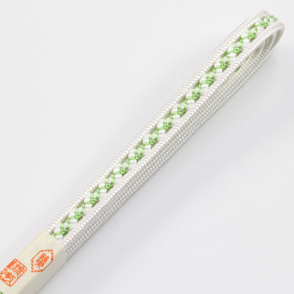 帯締め 単衣用 紐の渡敬謹製 単衣に最適 小桜レース絣撚り房 お洒落用 [商品番号coj8896]【あすかや】