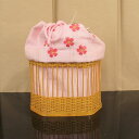 【全品10%OFF GWセール】浴衣に 竹かご 麻 刺繍 巾着バッグ bag992【あすかや】