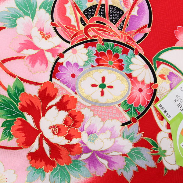 【お仕立て上がり】初着 女の子 産着 祝着 お祝い着 着物 正絹 お宮参り 赤ちゃん ベビー 鼓に四季の花 赤色 あすかや [商品番号pt3559]