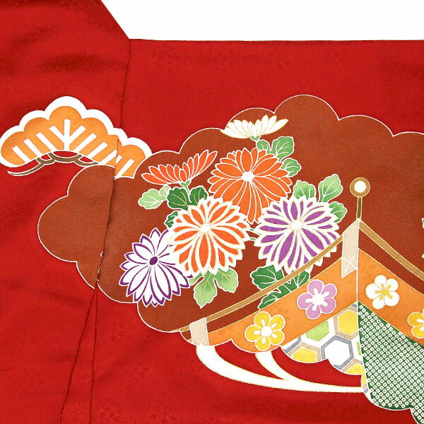 【お仕立て付き】着物 友禅本振袖 京手描き 内と良 謹製 日本の絹 雲取りに波模様 あすかや [商品番号fs498]