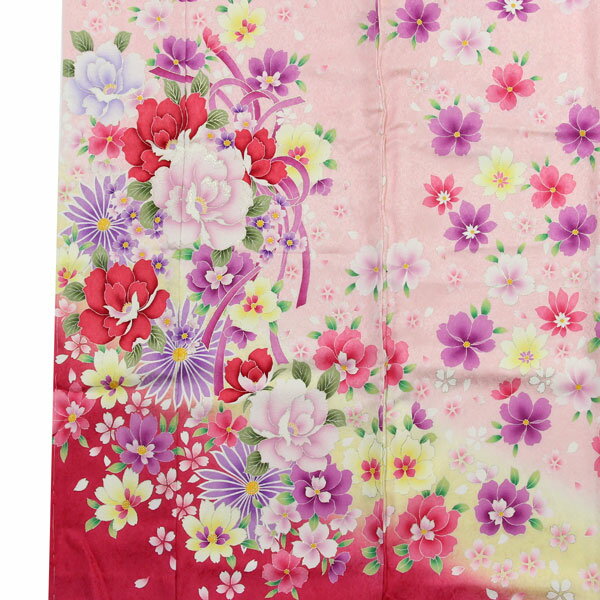 【お仕立て付き】着物 振袖 豪華 綸子 花柄 未仕立て あすかや [商品番号fs523]