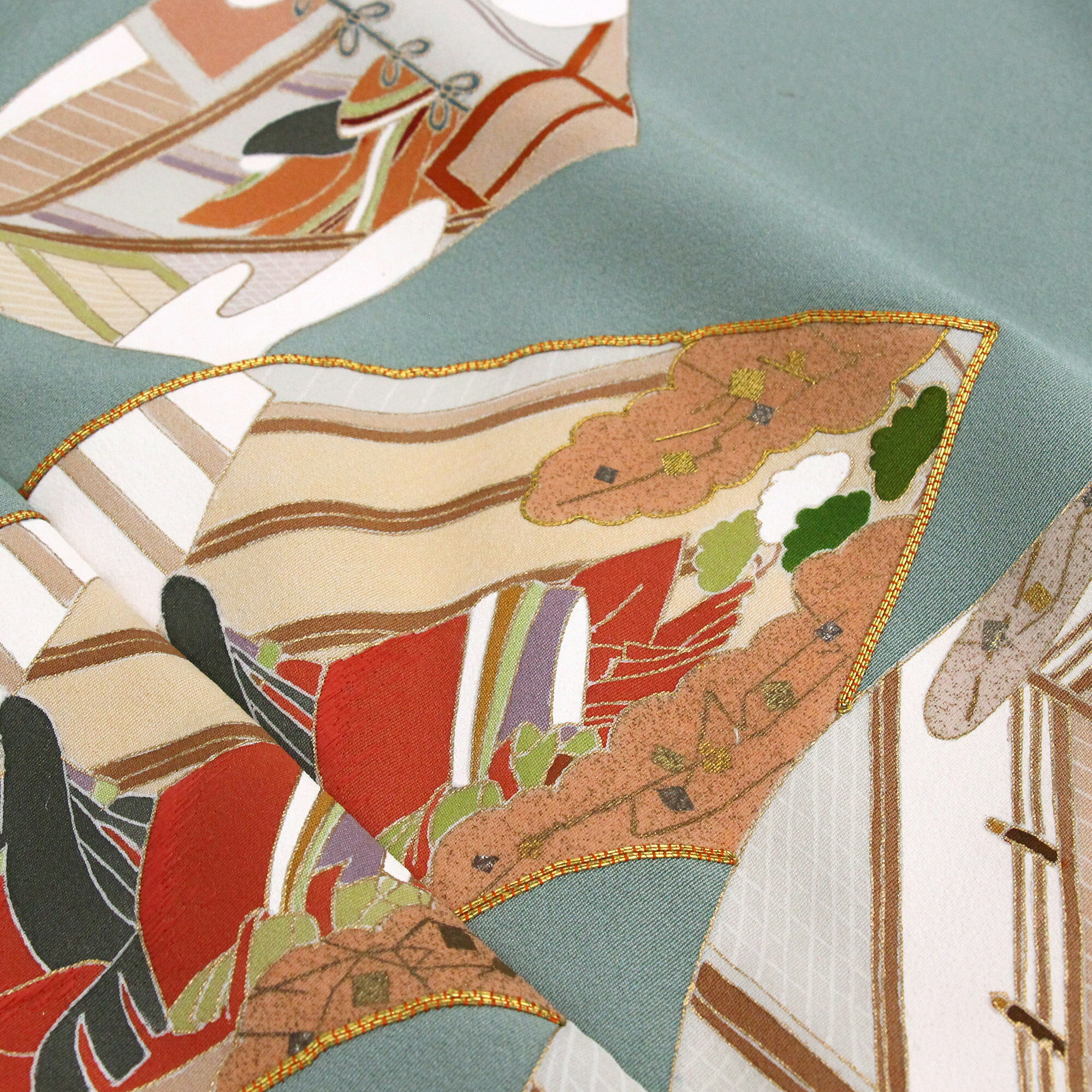 浜ちりめん 最高級 手加工 付下げ「平安絵巻」 四季の花 [商品番号tsk231]【あすかや】