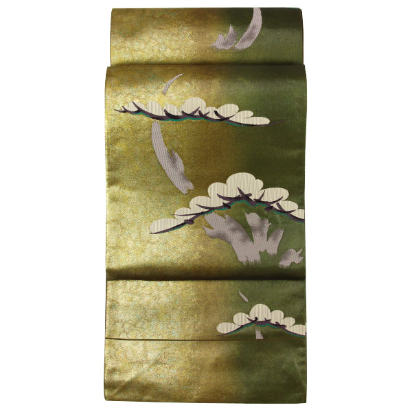 Rakuten - 着物 帯 西陣 二色分け 焼箔 松模様 袋帯 フォーマル用に あすかや [商品番号fo3071]