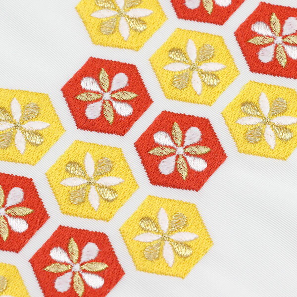半衿 刺繍 振袖用 IKKOさんプロデュース 亀甲花菱 刺繍 半衿 あすかや [商品番号eri580]