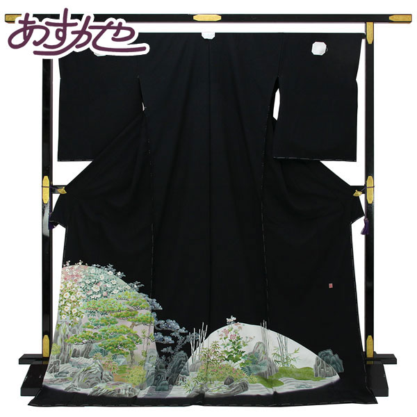 奥田勝将作 本加賀友禅 黒留袖 手縫いお仕立て付き【送料込み】