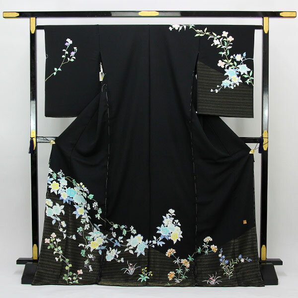 着物 高級 寿光織 生地 訪問着 洋花草花 落款入り hm2010 あすかや [商品番号hm2010]