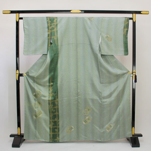 【お仕立て上がり】着物 正絹胴裏 新品 仕立済 綸子 付下げ Mサイズ 緑色系 結婚式 お茶席 入園 入学式 卒園 卒業式 七五三 あすかや [商品番号pt1905]