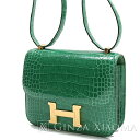 【新品】 HERMES エルメス コンスタンス19 アリゲーター カクタス ゴールド金具 A刻印 ショルダーバッグ