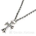 【中古】 [ジュエリー] CHROME HEARTS クロムハーツ スモールクロス パヴェダイヤ ペーパーチェーンネックレス シルバー/ダイヤモンド mns