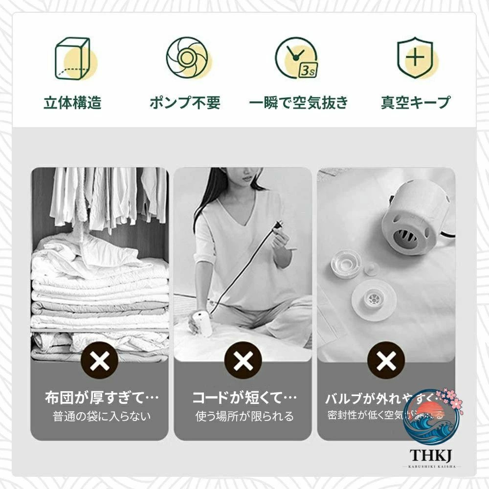 アスミル楽天市場店の圧縮袋 掃除機不要 衣類 押すだけ 衣類圧縮袋 立体圧縮袋 手押し 収納 圧縮ボックス 防カビ 衣替え 旅行 収納袋｜アングル2