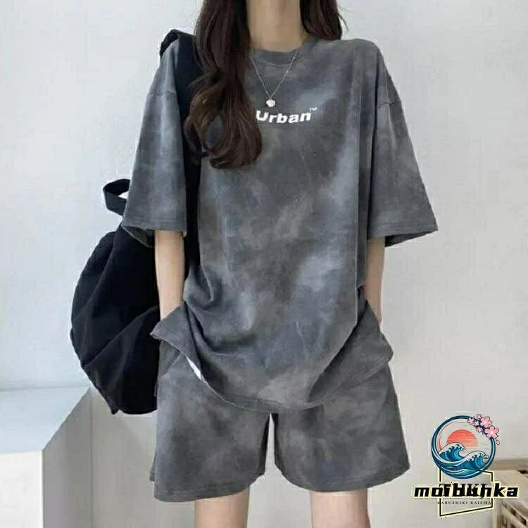 アスミル楽天市場店のハーフパンツ 2 点セット レディース T シャツ 夏 上下セット 半袖 薄手 ジャージ スウェット t シャツ ショートパンツ カジュアル セットアップ｜アングル2