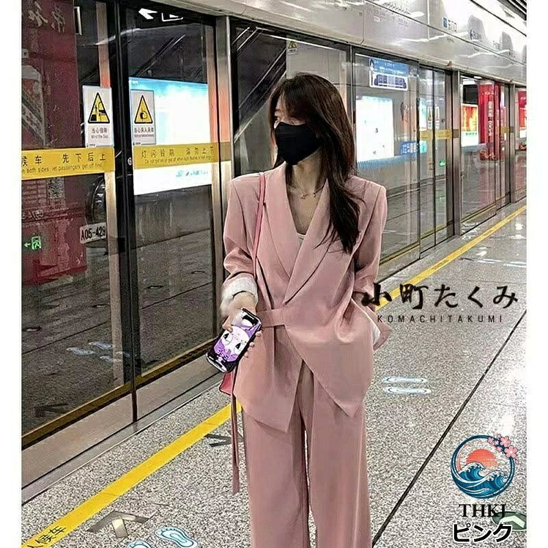セットアップ レディース パンツスーツ 2 点セット ジャケット ビジネススーツ ワ...