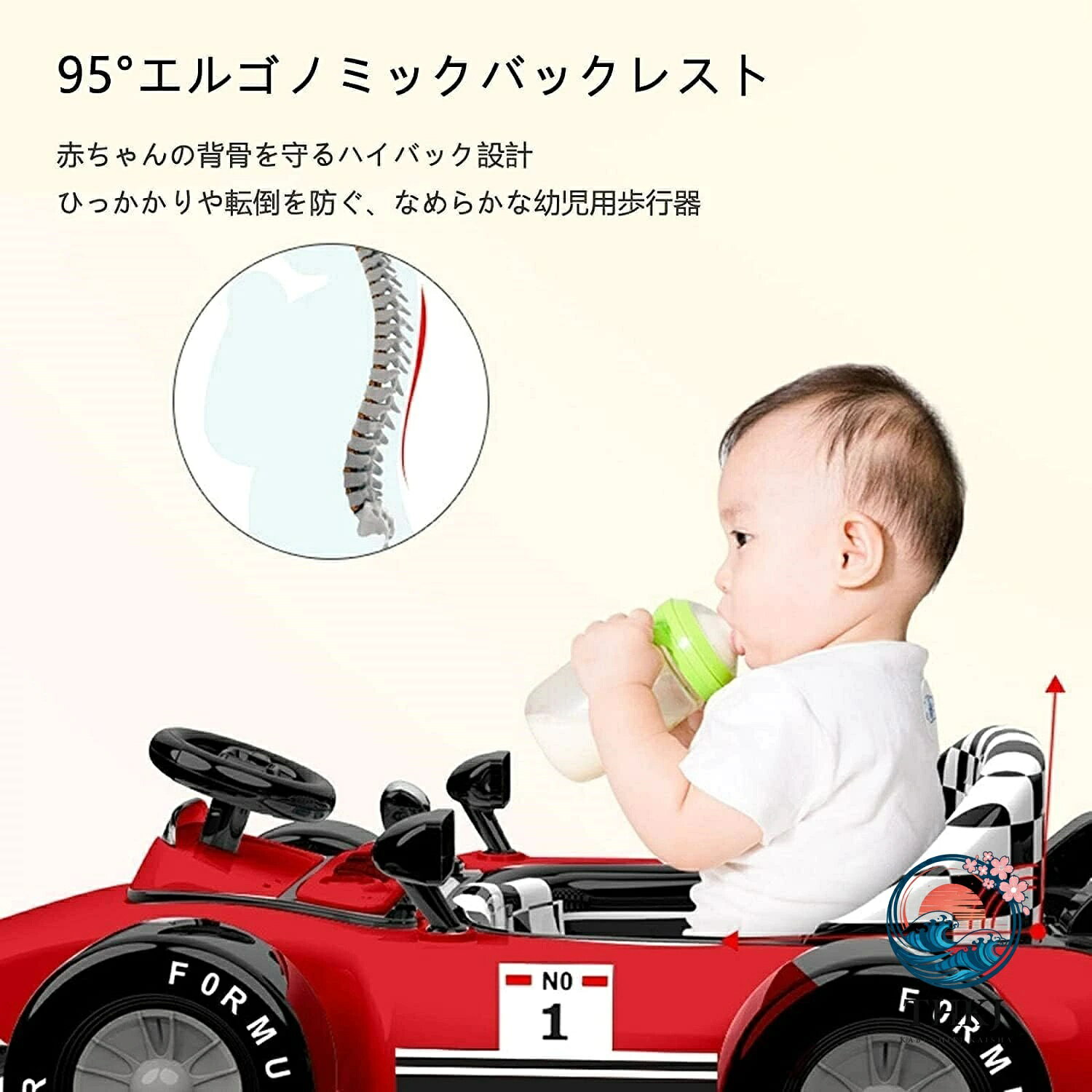 ベビーウォーカー 歩行器 3way ベビー 乗り物 乗用玩具 F1 型 手押し車 3 段階高さ...