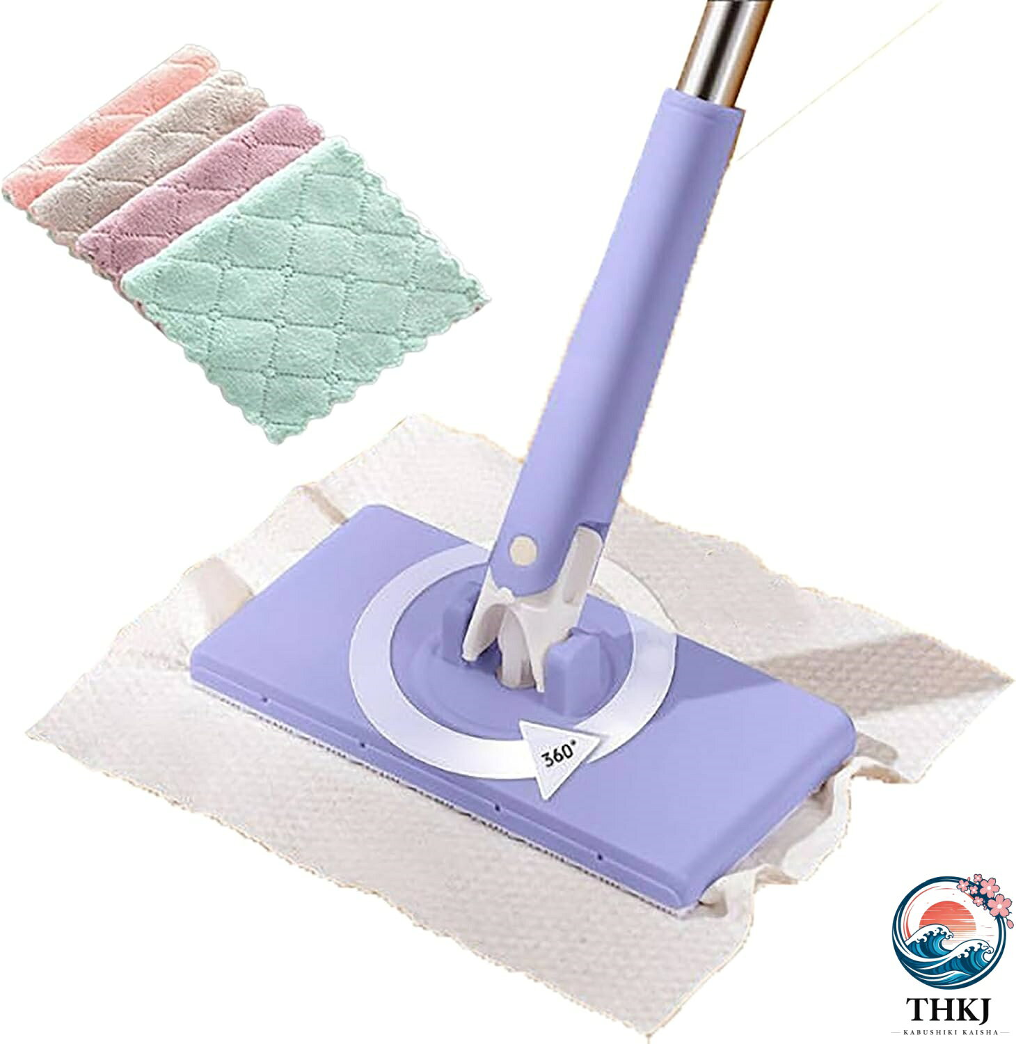 【全品2点で5%OFF】乾湿両用モップ 自動で雑巾を挟むモップ ペーパータオル掛けフローリングモップ 洗面タオルを自動で挟むモップ 乾湿両用モップ 汚れないハンドモップ 全自動タオルモップ 自動で雑巾を挟むモップ 自動モップ レイジーモップ 手洗い不要